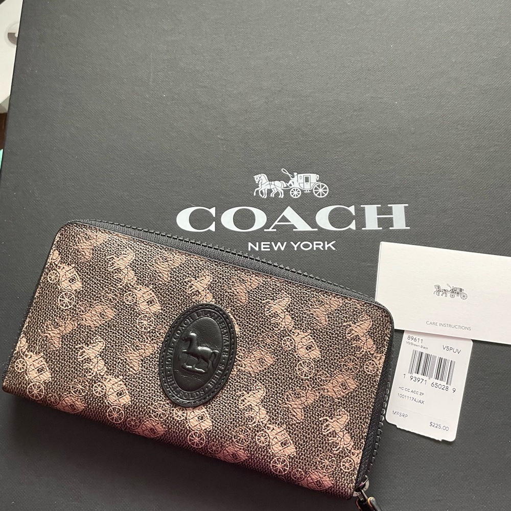 Coach Brown Wallet with Design